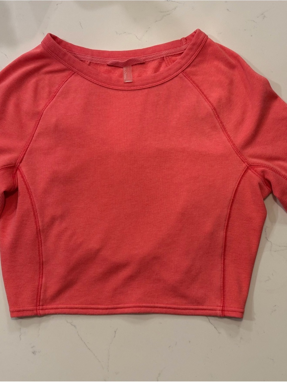 Free People FP Movement Pinkish Coral Crewneck Crop Top